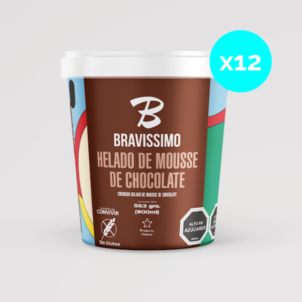 Helado Mousse de Chocolate - 900ml - Caja 12